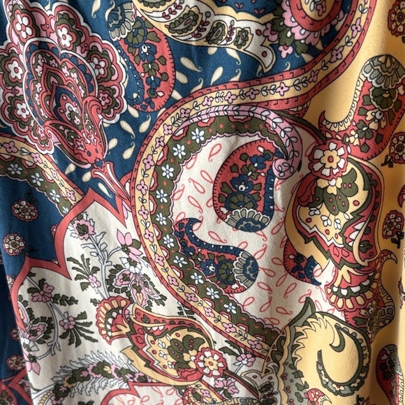 Popana Maxi Skirt with Paisley Pattern - Navy and Cream. - Picture 3 of 5